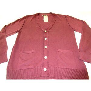OOBE Brand Men's Ashworth Cotton Cardigan Italian Made Sweater Currant Red NWT